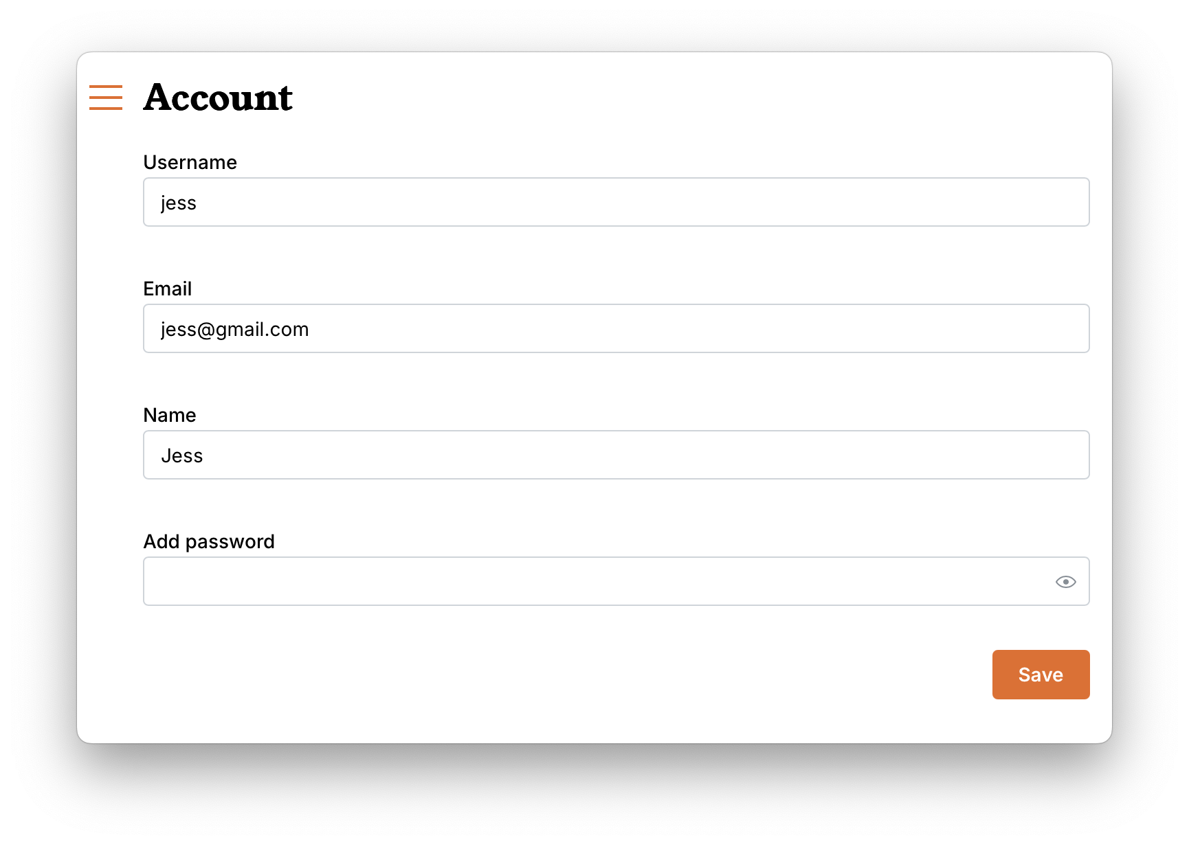 image of account settings