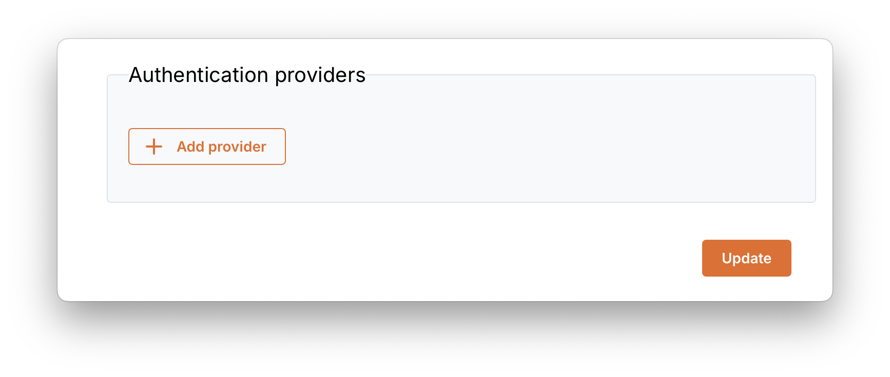image of authentication provider settings