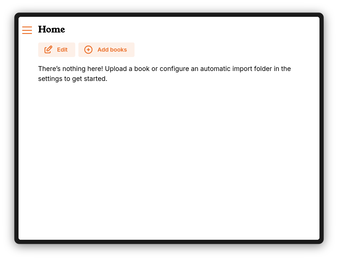 image of an empty Storyteller library