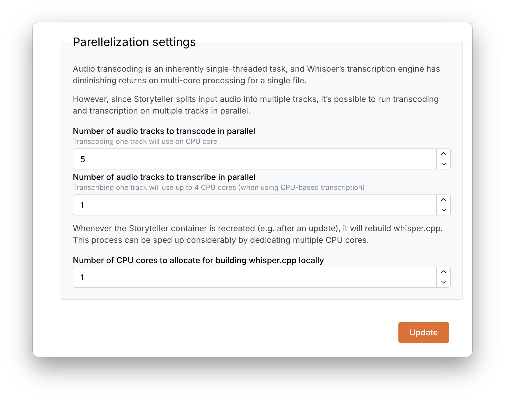 image of parellelization settings